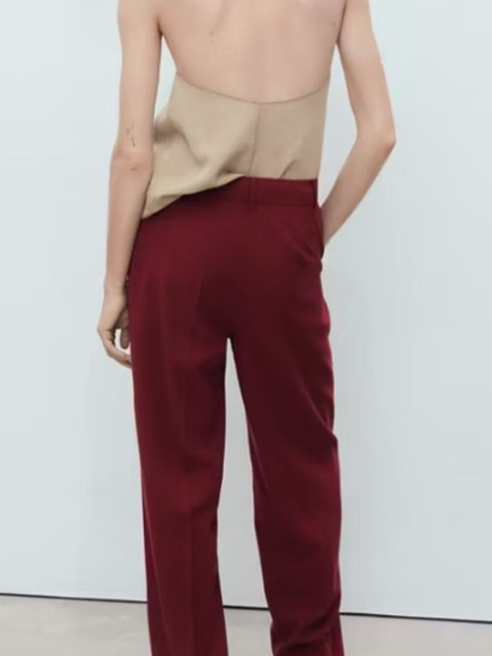 MANGO  Like new without tags Straight mid-rise pants size 8 RED - Picture 3 of 4